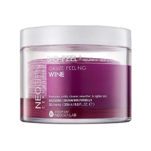 NEOGENLAB Bio-Peel Gauze Peeling Pads (Wein) – 30 Stück, Mit PHA, Resveratrol & Hyaluronsäure